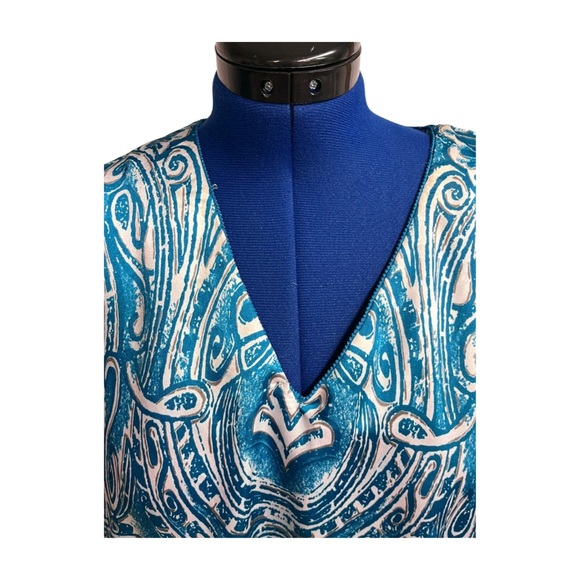 Vintage Blue Nylon Winlar Caftan, Mumu, Dress, One Size Tribal - Picture 6 of 8